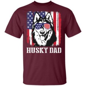 Husky Dad American Flag Glasses T Shirt Hoodie Sweatshirt Product Photo