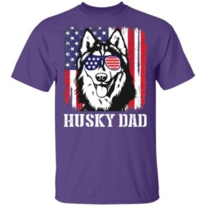 Husky Dad American Flag Glasses T Shirt Hoodie Sweatshirt Product Photo