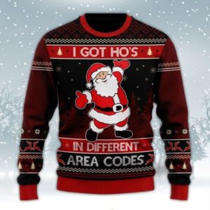 I Got Ho's In Different Area Codes Christmas Sweater AOP Sweater Maroon S