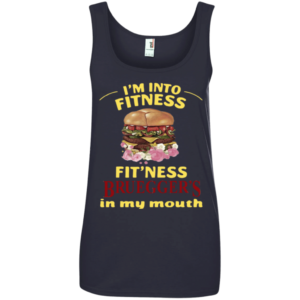 I'm Into Fitness Fit'ness Bruegger's In My Mouth Shirt Ladies Tank Top Navy S