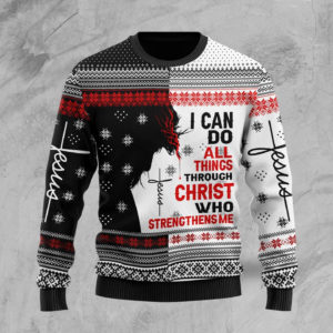 Jesu I Can Do All Things Through Christ Who Strengthens Me Christmas Sweater product photo 2