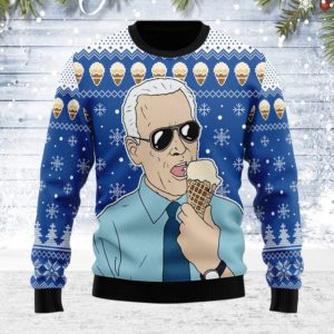 Joe I Love Ice Cool Christmas 3D Sweater AOP Sweater Blue S