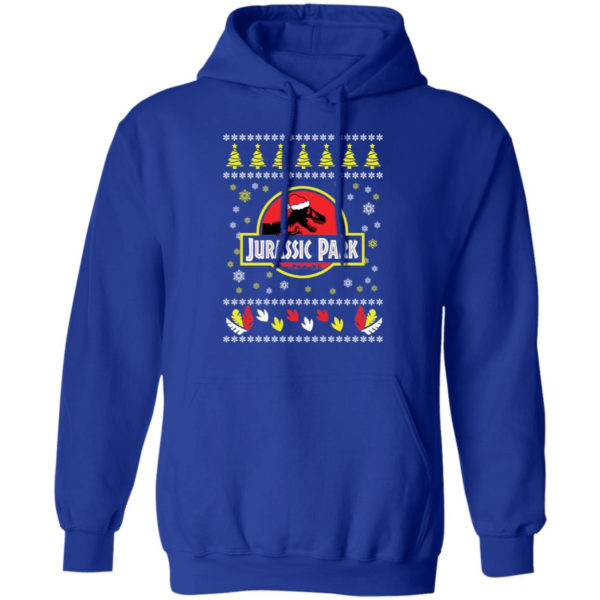 Jurassic Park Ugly Dinosaur Santa Christmas Sweatshirt Hoodie Royal S
