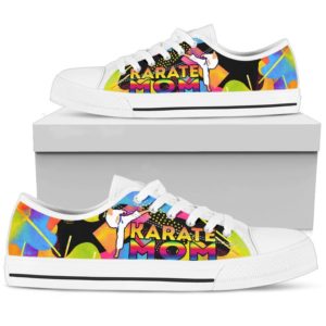 Karate Mom Low Top Shoes Best Gift For Mother's Day - Women's Shoes - White