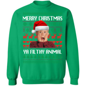 Kevin Merry Christmas Ya Filthy Animal Christmas Sweatshirt Crewneck Sweatshirt Irish Green S