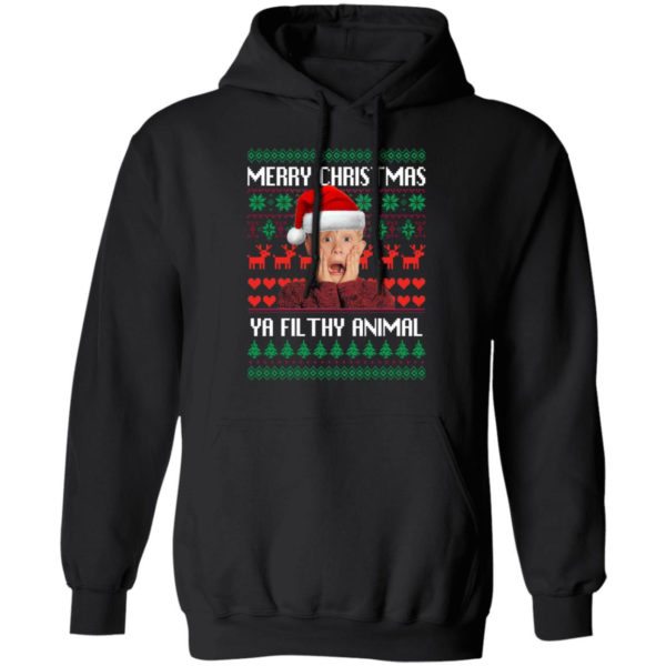 Kevin Merry Christmas Ya Filthy Animal Christmas Sweatshirt Hoodie Black S