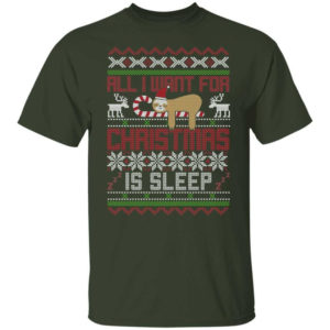 Lazy Sloth All I Want For Christmas Is Sleep Christmas Shirt product photo 2