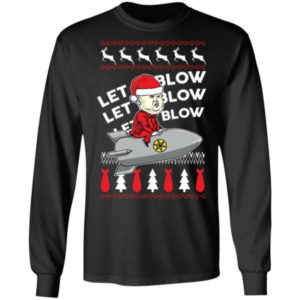 Let It Blow Kim Jong Un Christmas Shirt Long Sleeve Black S