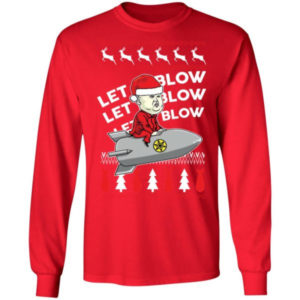 Let It Blow Kim Jong Un Christmas Shirt Long Sleeve Red S