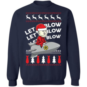 Let It Blow Kim Jong Un Christmas Shirt Sweatshirt Navy S