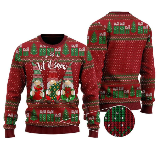 Let It Snow Gnome Gift Christmas Sweater product photo 2