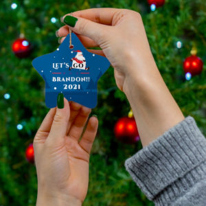 Let’s Go Brandon 2021 Christmas Ceramic Ornaments product photo 2