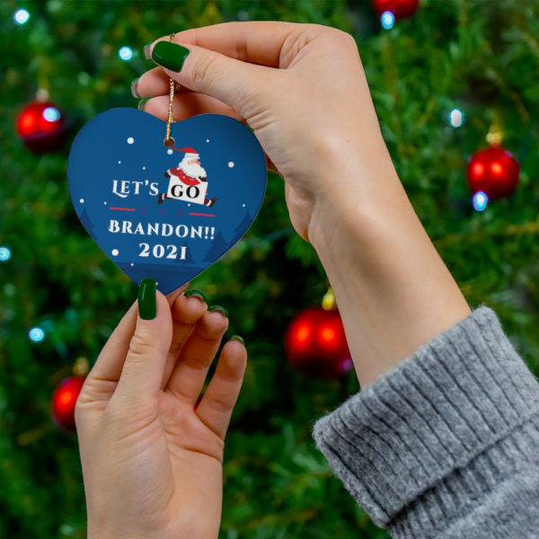 Let’s Go Brandon 2021 Christmas Ceramic Ornaments product photo 5