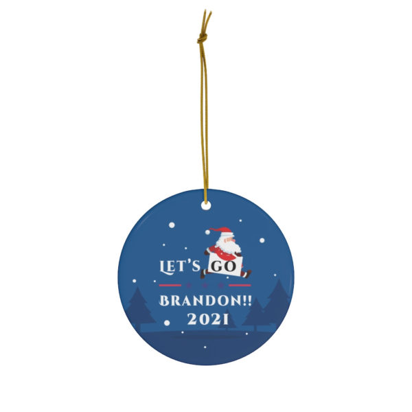 Let’s Go Brandon 2021 Christmas Ceramic Ornaments Circle One Size