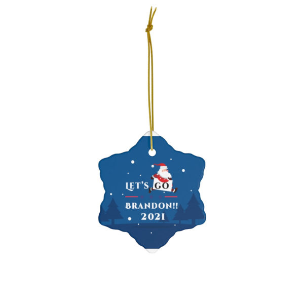 Let’s Go Brandon 2021 Christmas Ceramic Ornaments Snowflake One Size
