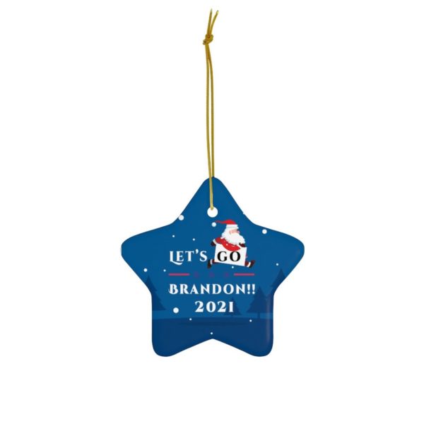 Let’s Go Brandon 2021 Christmas Ceramic Ornaments Star One Size