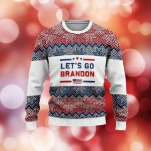 Let’s Go Brandon Christmas Gift Sweater AOP Sweater Navy S