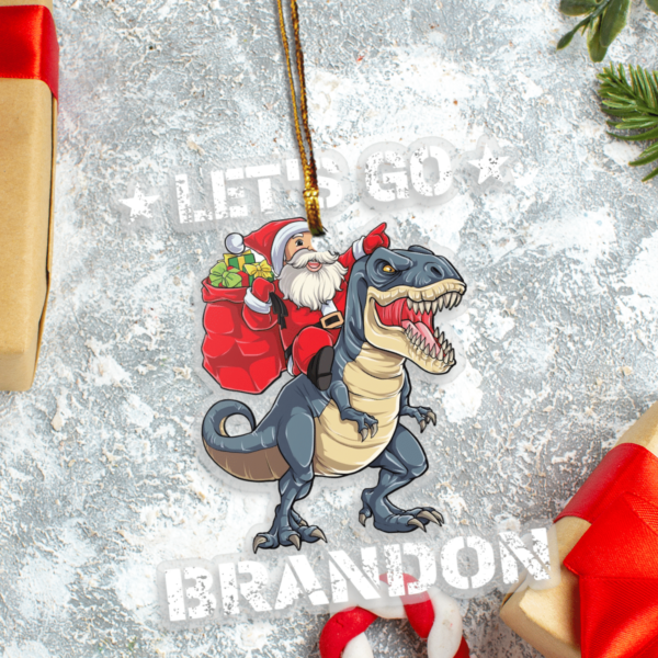 Let's Go Brandon T-Rex Custom Meca Ornament product photo 2