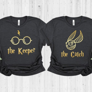 Matching Couple Shirts, Matching Valentine Shirts, Matching Lover Shirts, Catch Shirt, Keeper Shirt, Snitch Shirt, Silver Golden T-shirt Catch Shirt Black S
