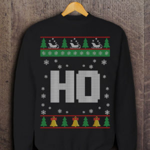 Matching Ugly Christmas Sweaters Hohoho Where My Ho's At? Couple Sweatshirt Ho Black S