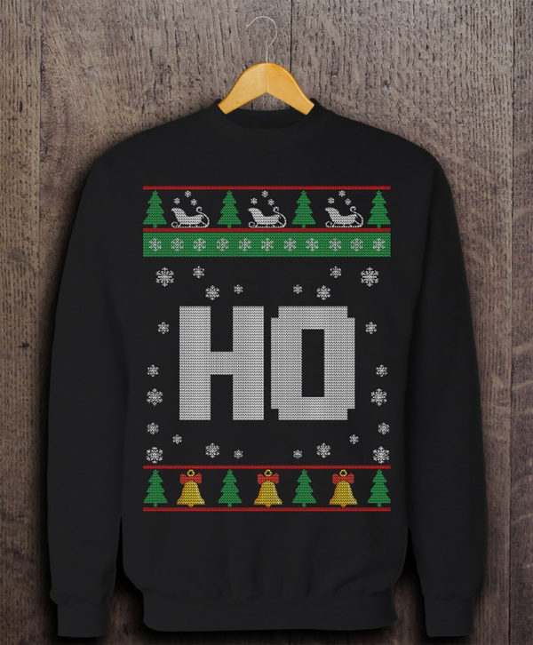 Matching Ugly Christmas Sweaters Hohoho Where My Ho's At? Couple Sweatshirt Ho Black S