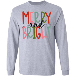 Merry And Bright Shirt LS Ultra Cotton T-Shirt Sport Grey S