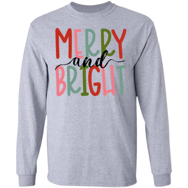 Merry And Bright Shirt LS Ultra Cotton T-Shirt Sport Grey S