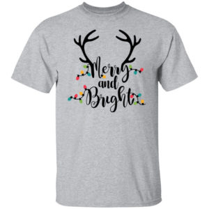 Merry and Bright Sweatshirt Womens Christmas Shirt Unisex T-Shirt Sport Grey S