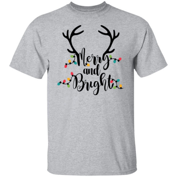 Merry and Bright Sweatshirt Womens Christmas Shirt Unisex T-Shirt Sport Grey S
