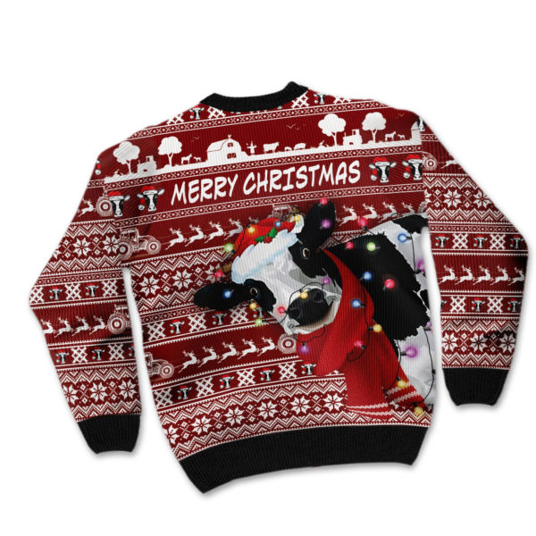 Merry Christmas Ugly Cows Santa Christmas Sweater product photo 2
