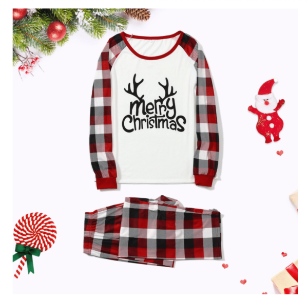 Merry Christmas Welcome Holiday Family Pajamas Set Kid Pajamas Set White 2Y