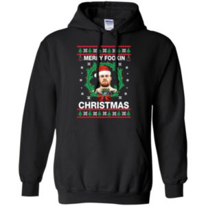 Merry Fookin Conor Mcgregor Christmas Shirt Hoodie Black S
