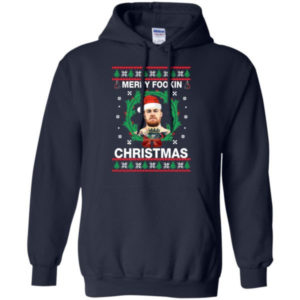 Merry Fookin Conor Mcgregor Christmas Shirt Hoodie Navy S