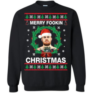 Merry Fookin Conor Mcgregor Christmas Shirt Sweatshirt Black S