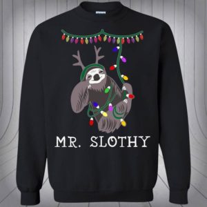 Mr Slothy Mrs Slothy Couple Christmas Sweatshirt Mr Slothy Black S