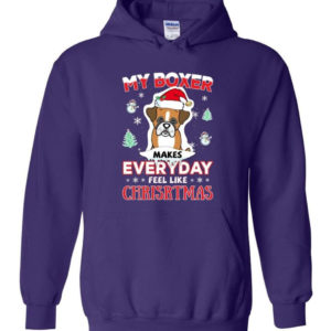 My Boxer Makes Everyday Feel Like Christmas Dog Lover Christmas Shirt Hoodie Purple S