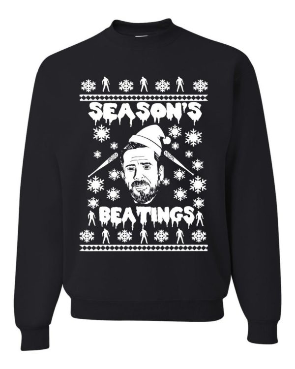 Negan Season's Beatings Christmas Sweatshirt Sweatshirt Black S