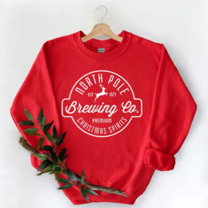 North Pole Brewing Co Premium Christmas Spirit Sweatshirt Sweatshirt Red S