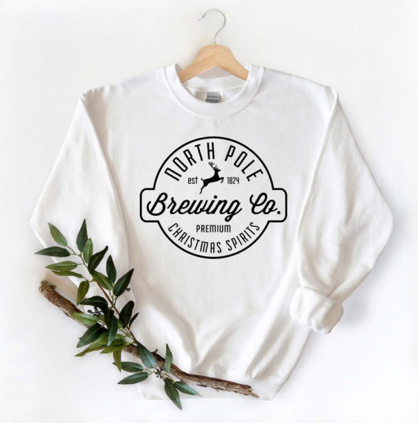 North Pole Brewing Co Premium Christmas Spirit Sweatshirt Sweatshirt White S