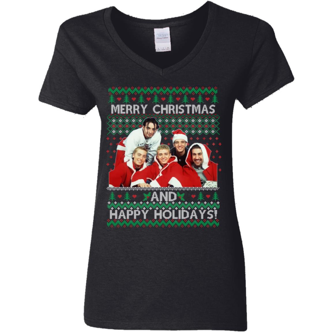 nsync-merry-christmas-and-happy-holiday-christmas-shirt-ladies-v-neck-t-shirt-black-s.jpeg NSYNC Merry Christmas And Happy Holiday Christmas Shirt Ladies V-Neck T-Shirt Black S