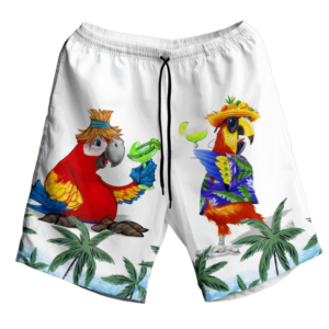 Parrot Summer Party It’s Five O'clock Somewhere Hawaii Shirt Short Pant White S