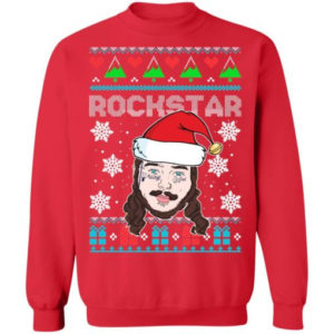 Post Malone Rockstar Santa Hat Christmas T-Shirt Sweatshirt Sweatshirt Red S