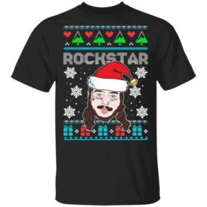 Post Malone Rockstar Santa Hat Christmas T-Shirt Sweatshirt Unisex T-Shirt Black S