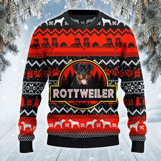 rottweiler-red-black-dog-christmas-sweater-aop-sweater-red-s.jpeg Rottweiler Red Black Dog Christmas Sweater AOP Sweater Red S