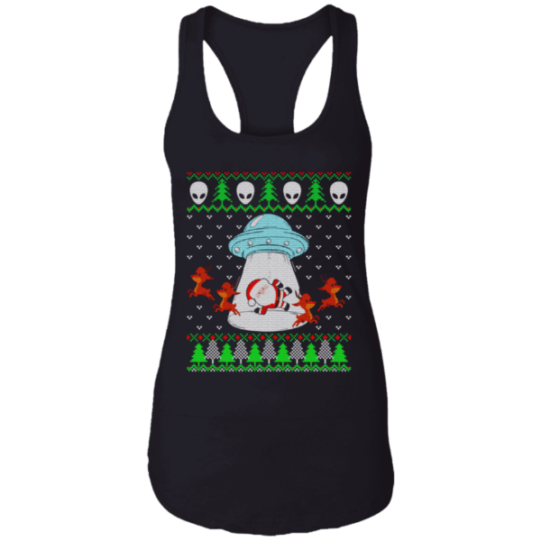 Santa And Reindeer Alien Invasion Christmas Shirt Ladies Tank Top Black S