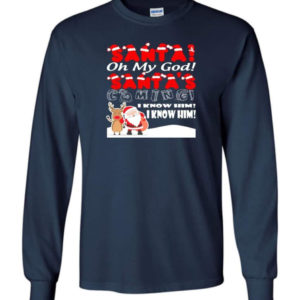 santa and reindeer santa oh my god santas coming i know him christmas shirt long sleeve navy s 1 300x300 image Santa And Reindeer Santa Oh My God Santa's Coming I Know Him Christmas Shirt Long Sleeve Navy S