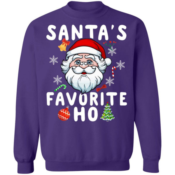 Santa’s Favorite Ho Inappropriate Christmas Sweatshirt Crewneck Sweatshirt Purple S