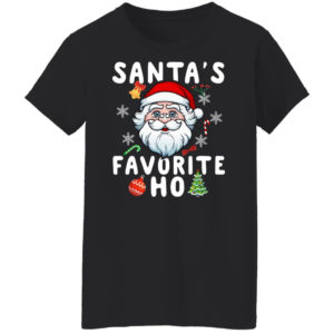Santa’s Favorite Ho Inappropriate Christmas Sweatshirt Ladies T-Shirt Black S