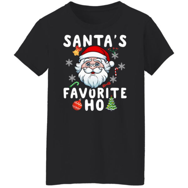 Santa’s Favorite Ho Inappropriate Christmas Sweatshirt Ladies T-Shirt Black S