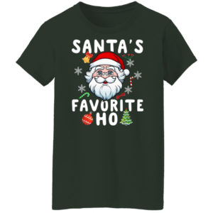Santa’s Favorite Ho Inappropriate Christmas Sweatshirt Ladies T-Shirt Forest Green S